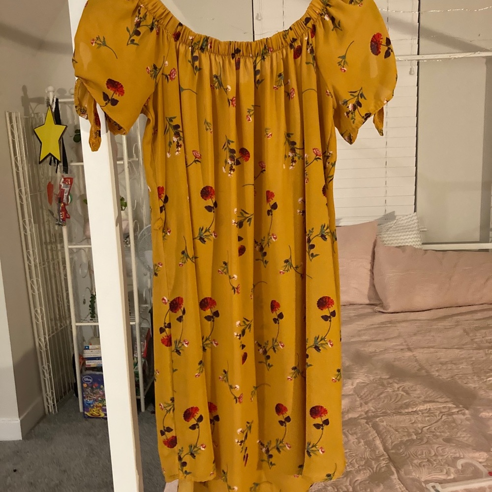 Gold Floral Dress